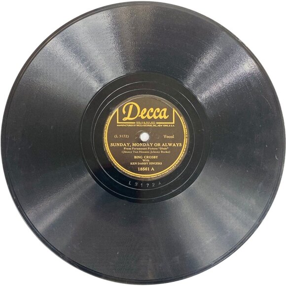 Bing Crosby - Sunday, Monday Or Always / If You Please - 18561 Decca 78 RPM 10" - Picture 1 of 4